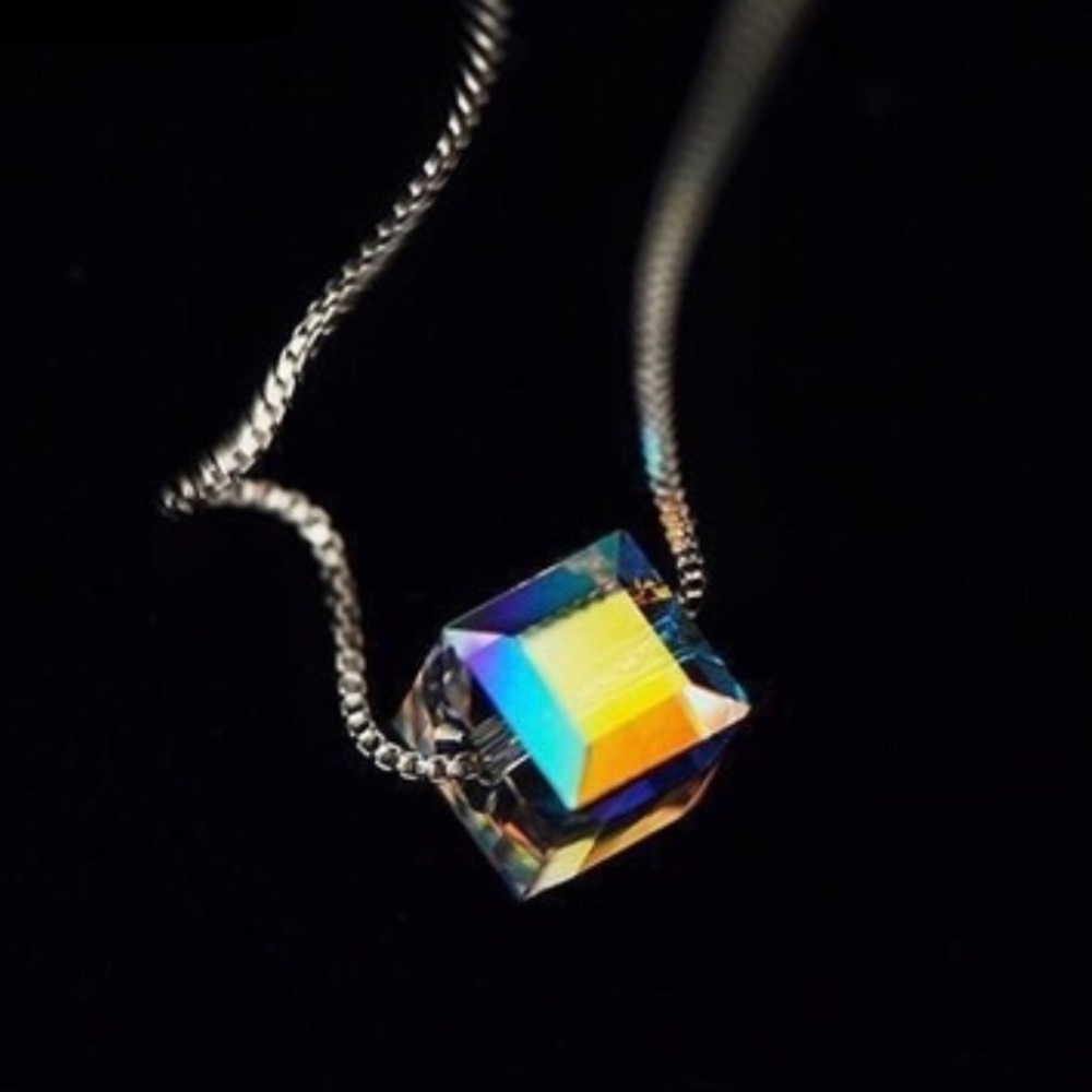 Stunning Multi-Colored Cube Necklace